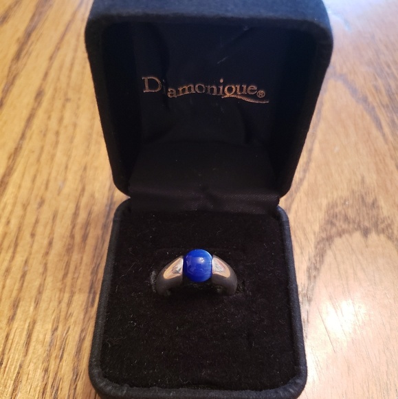 Diamonique Interchangable Simulated Cat's Eye Ring - Picture 3 of 6